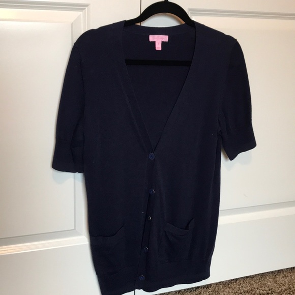 Lilly Pulitzer Sweaters - Lilly Pulitzer short-sleeve Navy cardigan